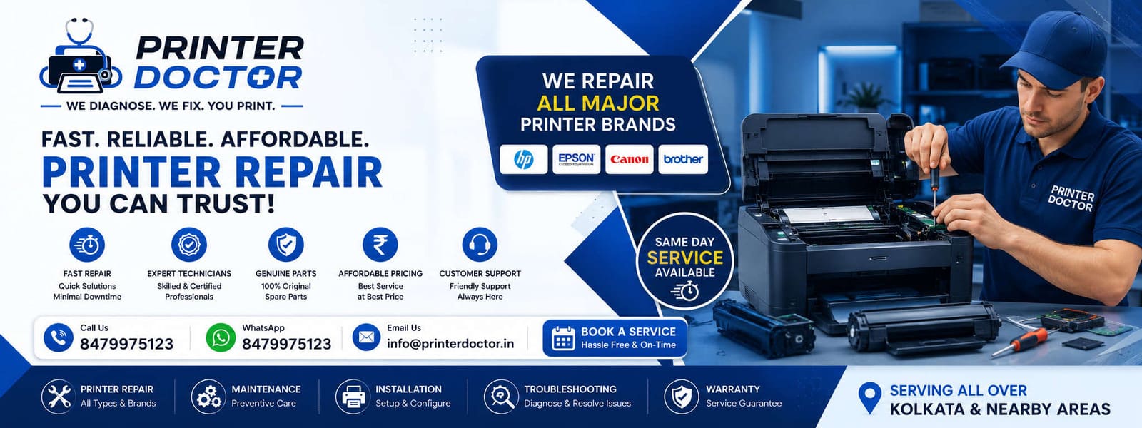 Fast and reliable printer repair service by experienced technicians in Kolkata.